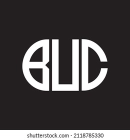 Diseño del logo de la carta BUC sobre fondo negro. BUC 
concepto del logotipo de la carta de iniciales creativas. Diseño de letras BUC.
