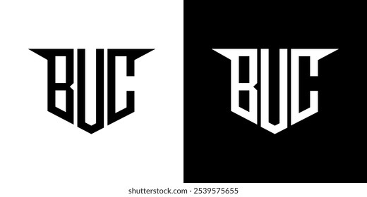 Diseño de logotipo de letra BUC con fondo blanco en ilustrador, estilo de superposición de fuente de alfabeto moderno de logotipo de Vector, diseños de caligrafía para logotipo, póster, invitación, etc.