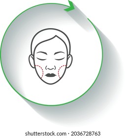 Buccal (Cheek) Fat Removal icon vector design