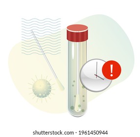 Buccal Swab - Testing Time Delay - Icon as eps 10 File.