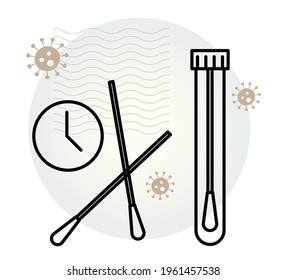 Buccal Swab - Testing Time Delay - Icon as eps 10 File.