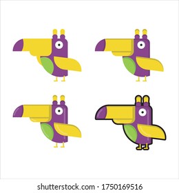 Bucerotidae Bird Mascot, Bird Flat Design Illustration
