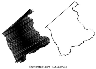 Buchanan County, Commonwealth of Virginia (U.S. county, United States of America) map vector illustration, scribble sketch Buchanan map