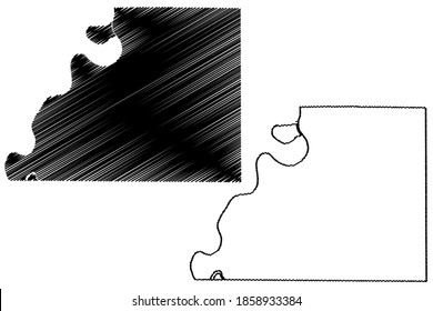 Buchanan County, Missouri (U.S. county, United States of America, USA, U.S., US) map vector illustration, scribble sketch Buchanan map