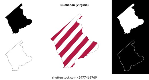 Buchanan County (Virginia) outline map set