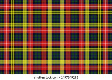 Buchanan Tartan. Seamless rectangle pattern for fabric, kilts, skirts, plaids