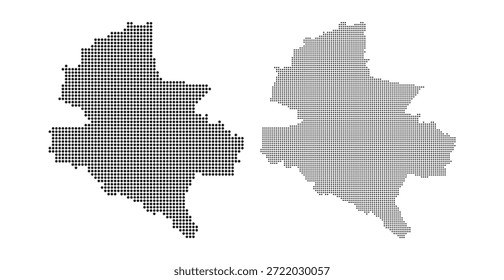 Bukarest Stadtplan Verwaltungsgebiet gepunktete Silhouette Vektorgrafik Rumänien Hauptstadt Kontur isoliert