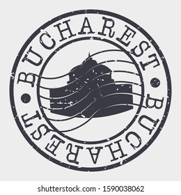 Bucharest Romania Stamp Postal. Silhouette Seal. Passport Round Design. Vector Icon. Design Retro Travel. National Symbol.