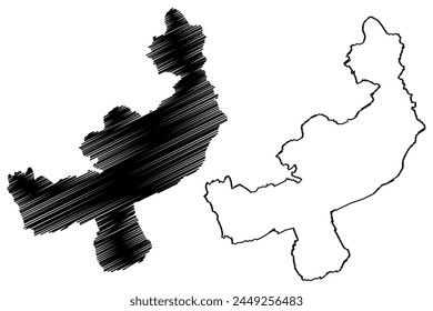 Bucheggberg District (Switzerland, Swiss Confederation, Canton of Solothurn or Soleure) map vector illustration, scribble sketch Bezirk Bucheggberg map