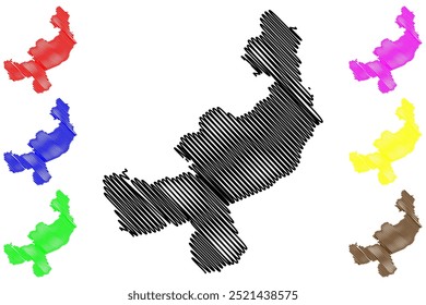 Bucheggberg District (Switzerland, Swiss Confederation, Canton of Solothurn or Soleure) map vector illustration, scribble sketch Bezirk Bucheggberg map