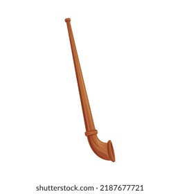 Bucium as Alphorn and Romania Traditional Symbol and Object Vector Illustration