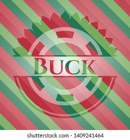 Buck christmas colors style emblem. Vector Illustration. Detailed.