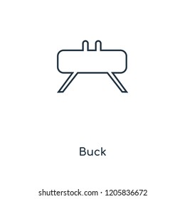 Buck concept line icon. Linear Buck concept outline symbol design. This simple element illustration can be used for web and mobile UI/UX.