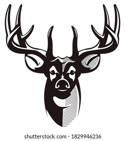 Buck Deer Hunting Logo. Fresh and Unique Buck Deer Template. Great for use as Your Deer hunting Activity. 