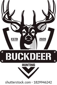 Buck Deer Hunting Logo. Fresh and Unique Buck Deer Template. Great for use as Your Deer hunting Activity. 