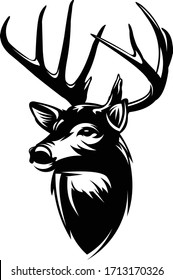 Buck Deer Logo, Awesome & Simple Vector of Buck Deer, Great for your Hunting Logo, Decal & Stickers. 