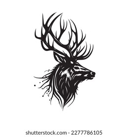 Buck Deer Logo, Awesome  Simple Vector of Buck Deer, Great for your Hunting Logo, Decal  Stickers. EPS 10