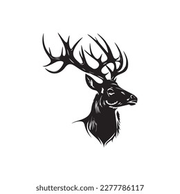 Buck Deer Logo, Awesome  Simple Vector of Buck Deer, Great for your Hunting Logo, Decal  Stickers. EPS 10