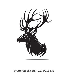 Buck Deer Logo, Awesome  Simple Vector of Buck Deer, Great for your Hunting Logo, Decal  Stickers. EPS 10