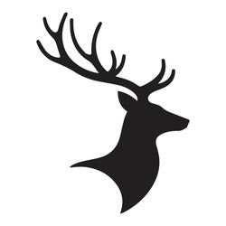 Buck Deer Logo, Simple Vector Of Buck Deer, Great For Your Hunting Logo, Deer Logo  Isolated On White Background