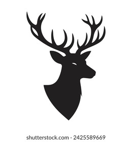 Buck Deer Logo, Simple Vector of Buck Deer, Great for your Hunting Logo, Deer Logo  Isolated on white background