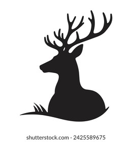 Buck Deer Logo, Simple Vector of Buck Deer, Great for your Hunting Logo, Deer Logo  Isolated on white background