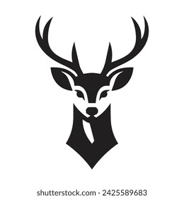 Buck Deer Logo, Vector simple de Buck Deer, Ideal para su logotipo de caza, Logotipo de ciervo aislado en fondo blanco