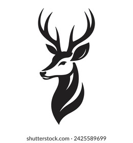 Buck Deer Logo, Einfache Vektor von Buck Deer, Groß für Ihr Jagd-Logo, Hirsch-Logo isoliert auf weißem Hintergrund