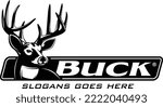 Buck Deer Logo Template. Unique and Fresh Buck Deer art. Great to use as your Buck deer hunting activity. 