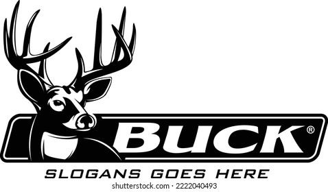 Buck Deer Logo Template. Unique and Fresh Buck Deer art. Great to use as your Buck deer hunting activity. 