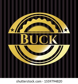 Buck golden badge or emblem. Vector Illustration. Detailed.