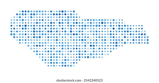 Buck Island Reef Dot Map. Digital Style Boundary Shape. Buck Island Reef vector image. Blue circular dots. Vibrant vector illustration.