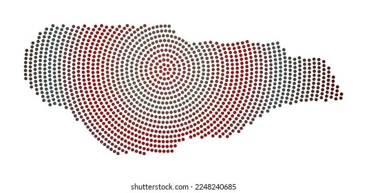 Buck Island Reef dotted map. Digital style shape of Buck Island Reef. Tech icon with gradiented dots. Amazing vector illustration.