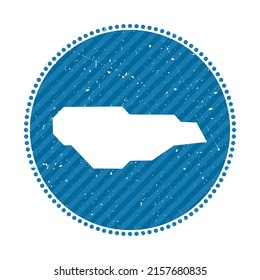Buck Island Reef striped retro travel sticker. Badge with map, vector illustration. Can be used as insignia, logotype, label, sticker or badge of the Buck Island Reef.