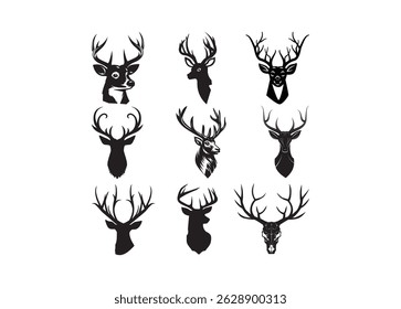 buck vector bundle, buck clipart, buck silhouette.	