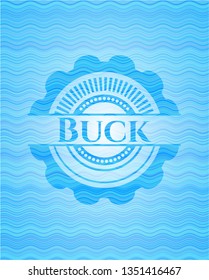 Buck water wave representation badge background.