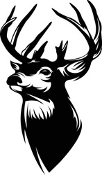 Buck Whitetail Deer Logo, Great For Your Logo Hunting Activity, Decal & Sticker. 