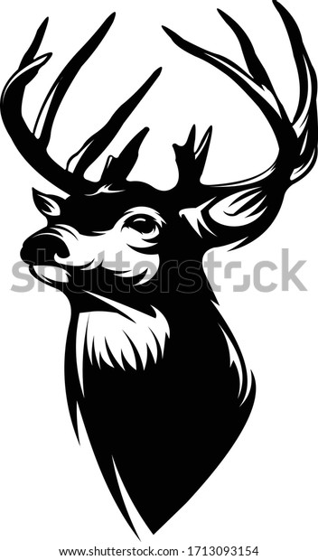Buck Whitetail Deer Logo, Great for Your\
Logo Hunting Activity, Decal & Sticker.\
