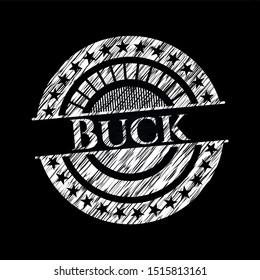 Buck written on a blackboard. Vector Illustration. Detailed.
