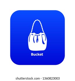 Bucket bag icon blue vector isolated on white background