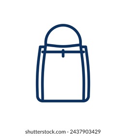 Bucket Bag Icon. Vector Isolated Line Art Illustration with Editable Stroke of Women's Stylish Bucket Handbag Fashion Accessory in Modern Casual Minimal Design.