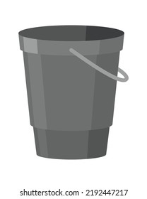 Bucket. Bail vector cartoon icon or pail with handle. Plastic household equipment. Cleaning container