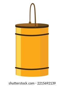 Bucket. Bail vector cartoon icon or pail with handle. Plastic household equipment. Cleaning container