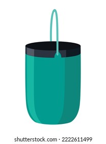 Bucket. Bail vector cartoon icon or pail with handle. Plastic household equipment. Cleaning container