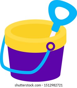 Bucket for beach, illustration, vector on white background.