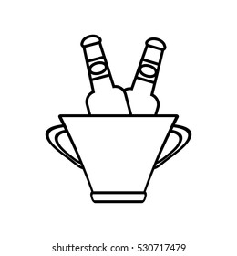 bucket beers cool ice design outline vector illustration eps 10