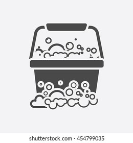 Bucket black icon. Illustration for web and mobile.