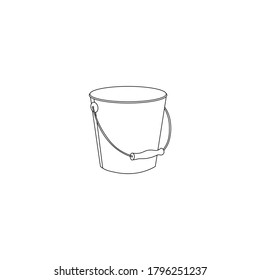 Bucket black sign icon. Vector illustration eps 10