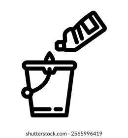 bucket bleach line icon vector. bucket bleach sign. isolated contour symbol black illustration