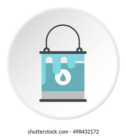 Bucket of blue paint icon. Flat illustration of bucket of blue paint vector icon for web